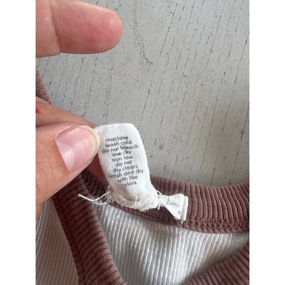 Full Tilt Brown Flower Tank Cropped Top Groovy Retro Beachcore 100% Cotton - Picture 5 of 6